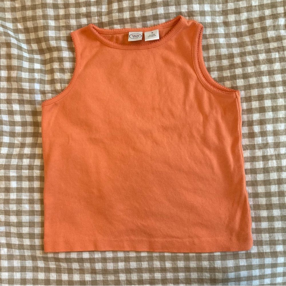 Vintage Talbots Kids Orange Classic Tank Top 100% Cotton